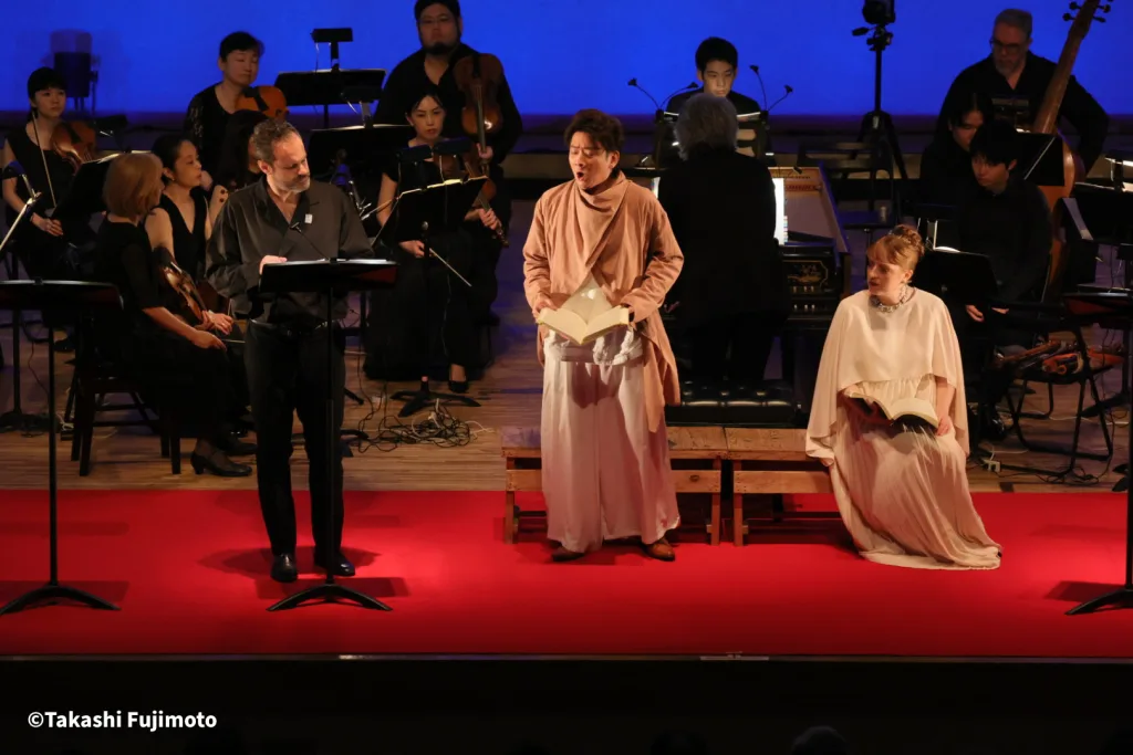 「ロデリンダ」より、左からファエーレ・ジョルダーニ(グリモアルド)、藤木大地(ベルタリード)、カリーヌ・ティニー(ロデリンダ)
