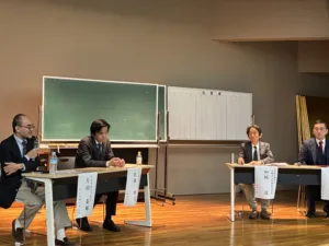 「文化経済学会〝日本〟秋の後援会」にパネリストとして発表を行ったＮＢＳの高橋典夫専務理事（左から2人目）