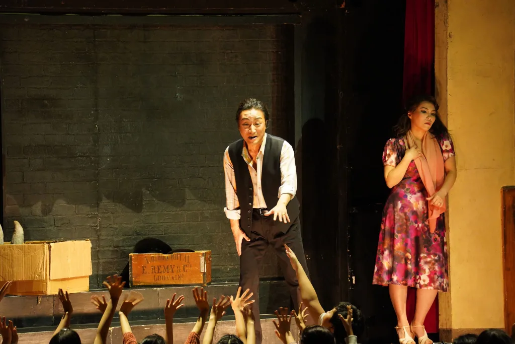 カニオを演じた樋口達哉は、熟成した声で哀感たっぷりに歌い上げた　写真提供：公益財団法人東京二期会　撮影：寺司正彦